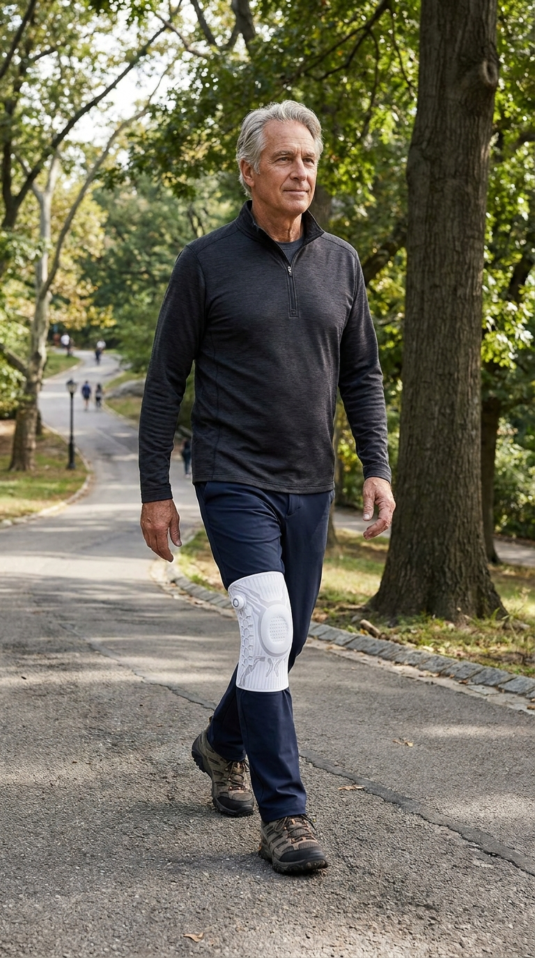 Person wearing a Chipaki knee brace