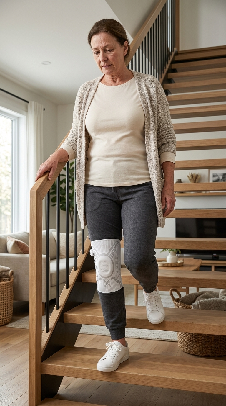 Person wearing a Chipaki knee brace