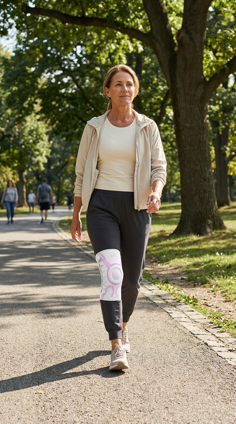 Person wearing a Chipaki knee brace